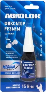 АВТО-Герметик-фиксатор резьбы Синий разъемный Абролок 10мл.