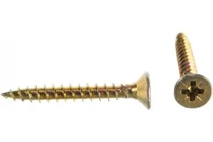 Шурупы желтый цинк, потай 5х90