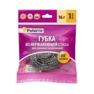Губка для посуды Нерж.спираль.сталь Патерра 16г