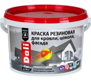 Краска резиновая 3кг зеленая "DALI" РОГДЕНА