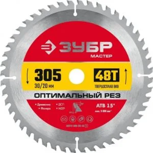 Пильный диск по дереву 305х30мм 48зуба Зубр