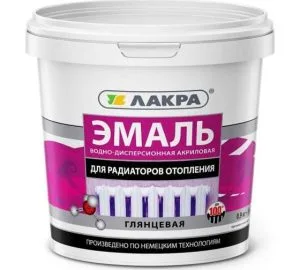 Эмаль для радиатора 0,9кг бел.глянец. акрил Лакра