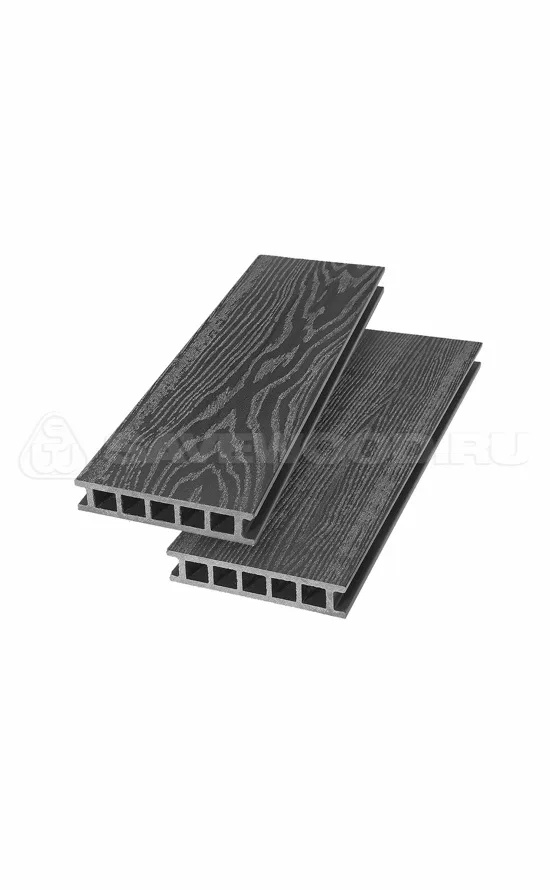 Террасная доска из МПК SW Fagus, тангенциальный распил. Цвет Графит